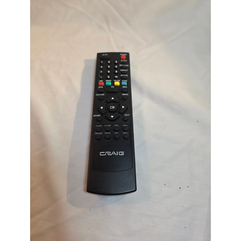 Craig Replacement Remote Control for TV Multimedia Black Full Function Keypad